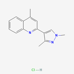 molecular formula C15H16ClN3 B7530114 2-(1,3-Dimethylpyrazol-4-yl)-4-methylquinoline;hydrochloride 