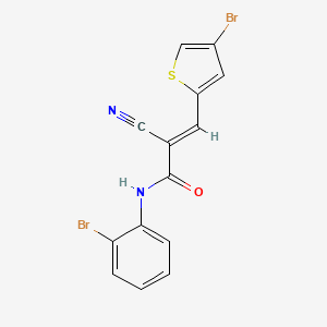 molecular formula C14H8Br2N2OS B7530135 N-(2-bromophenyl)-3-(4-bromothiophen-2-yl)-2-cyanoprop-2-enamide 