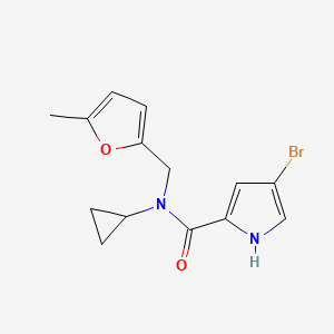 molecular formula C14H15BrN2O2 B7530153 4-bromo-N-cyclopropyl-N-[(5-methylfuran-2-yl)methyl]-1H-pyrrole-2-carboxamide 