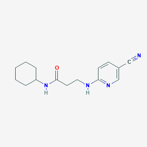 molecular formula C15H20N4O B7530200 3-[(5-cyanopyridin-2-yl)amino]-N-cyclohexylpropanamide 