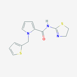 molecular formula C13H13N3OS2 B7530210 N-(4,5-dihydro-1,3-thiazol-2-yl)-1-(thiophen-2-ylmethyl)pyrrole-2-carboxamide 