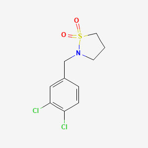 molecular formula C10H11Cl2NO2S B7530234 2-[(3,4-Dichlorophenyl)methyl]-1,2-thiazolidine 1,1-dioxide 
