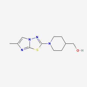 molecular formula C11H16N4OS B7530257 [1-(6-Methylimidazo[2,1-b][1,3,4]thiadiazol-2-yl)piperidin-4-yl]methanol 