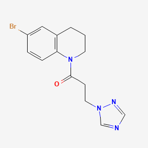 molecular formula C14H15BrN4O B7530319 1-(6-bromo-3,4-dihydro-2H-quinolin-1-yl)-3-(1,2,4-triazol-1-yl)propan-1-one 