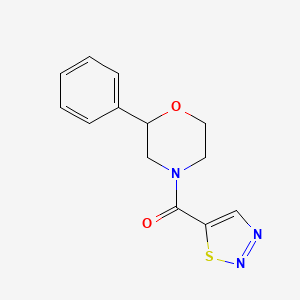molecular formula C13H13N3O2S B7530321 (2-Phenylmorpholin-4-yl)-(thiadiazol-5-yl)methanone 