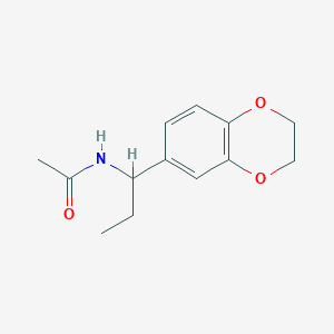 molecular formula C13H17NO3 B7530330 N-[1-(2,3-dihydro-1,4-benzodioxin-6-yl)propyl]acetamide 