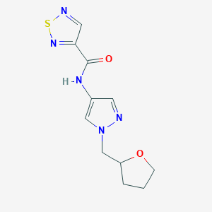 N-[1-(oxolan-2-ylmethyl)pyrazol-4-yl]-1,2,5-thiadiazole-3-carboxamide