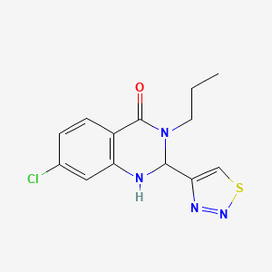 molecular formula C13H13ClN4OS B7530373 7-Chloro-3-propyl-2-(thiadiazol-4-yl)-1,2-dihydroquinazolin-4-one 