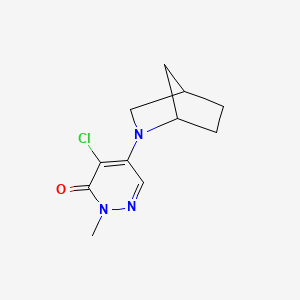 molecular formula C11H14ClN3O B7530439 5-(2-Azabicyclo[2.2.1]heptan-2-yl)-4-chloro-2-methylpyridazin-3-one 
