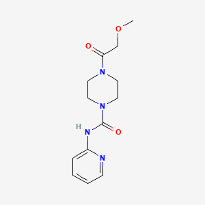 molecular formula C13H18N4O3 B7530456 4-(2-methoxyacetyl)-N-pyridin-2-ylpiperazine-1-carboxamide 