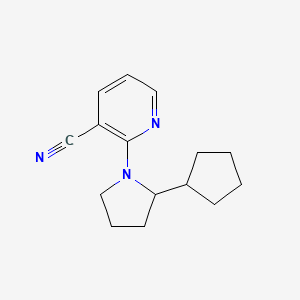 molecular formula C15H19N3 B7530498 2-(2-Cyclopentylpyrrolidin-1-yl)pyridine-3-carbonitrile 