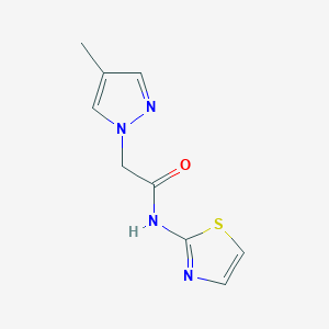 molecular formula C9H10N4OS B7530499 2-(4-methylpyrazol-1-yl)-N-(1,3-thiazol-2-yl)acetamide 