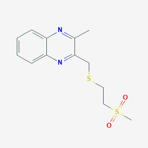 molecular formula C13H16N2O2S2 B7530505 2-Methyl-3-(2-methylsulfonylethylsulfanylmethyl)quinoxaline 