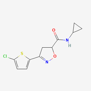 3-(5-chlorothiophen-2-yl)-N-cyclopropyl-4,5-dihydro-1,2-oxazole-5-carboxamide