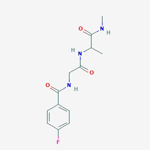 molecular formula C13H16FN3O3 B7530521 4-fluoro-N-[2-[[1-(methylamino)-1-oxopropan-2-yl]amino]-2-oxoethyl]benzamide 
