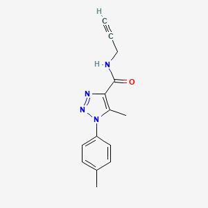 molecular formula C14H14N4O B7530536 5-methyl-1-(4-methylphenyl)-N-prop-2-ynyltriazole-4-carboxamide 