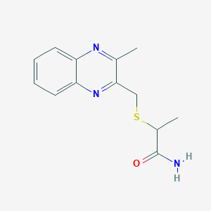 molecular formula C13H15N3OS B7530585 2-[(3-Methylquinoxalin-2-yl)methylsulfanyl]propanamide 