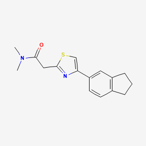 molecular formula C16H18N2OS B7530588 2-[4-(2,3-dihydro-1H-inden-5-yl)-1,3-thiazol-2-yl]-N,N-dimethylacetamide 