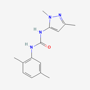 molecular formula C14H18N4O B7530598 1-(2,5-Dimethylphenyl)-3-(2,5-dimethylpyrazol-3-yl)urea 