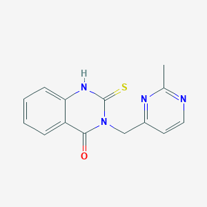 molecular formula C14H12N4OS B7530642 3-[(2-methylpyrimidin-4-yl)methyl]-2-sulfanylidene-1H-quinazolin-4-one 