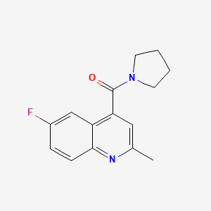 molecular formula C15H15FN2O B7530648 (6-Fluoro-2-methylquinolin-4-yl)-pyrrolidin-1-ylmethanone 