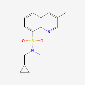 molecular formula C15H18N2O2S B7530655 N-(cyclopropylmethyl)-N,3-dimethylquinoline-8-sulfonamide 