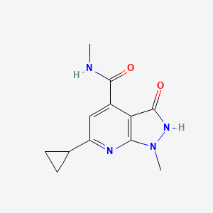 molecular formula C12H14N4O2 B7530661 6-cyclopropyl-N,1-dimethyl-3-oxo-2H-pyrazolo[3,4-b]pyridine-4-carboxamide 