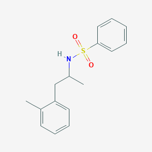 molecular formula C16H19NO2S B7530669 N-[1-(2-methylphenyl)propan-2-yl]benzenesulfonamide 