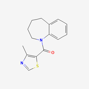 molecular formula C15H16N2OS B7530679 (4-Methyl-1,3-thiazol-5-yl)-(2,3,4,5-tetrahydro-1-benzazepin-1-yl)methanone 