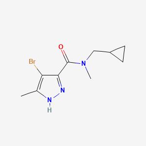 molecular formula C10H14BrN3O B7530703 4-bromo-N-(cyclopropylmethyl)-N,5-dimethyl-1H-pyrazole-3-carboxamide 