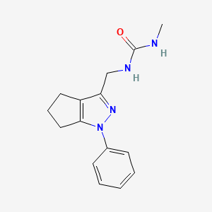 molecular formula C15H18N4O B7530726 1-methyl-3-[(1-phenyl-5,6-dihydro-4H-cyclopenta[c]pyrazol-3-yl)methyl]urea 