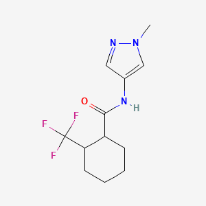 molecular formula C12H16F3N3O B7530767 N-(1-methylpyrazol-4-yl)-2-(trifluoromethyl)cyclohexane-1-carboxamide 