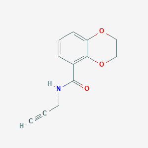 molecular formula C12H11NO3 B7530778 N-prop-2-ynyl-2,3-dihydro-1,4-benzodioxine-5-carboxamide 