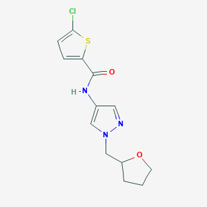 molecular formula C13H14ClN3O2S B7530784 5-chloro-N-[1-(oxolan-2-ylmethyl)pyrazol-4-yl]thiophene-2-carboxamide 