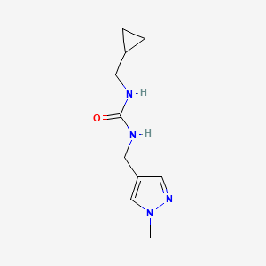 molecular formula C10H16N4O B7530806 1-(Cyclopropylmethyl)-3-[(1-methylpyrazol-4-yl)methyl]urea 