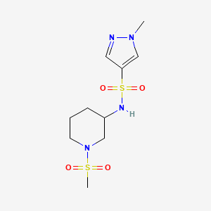 molecular formula C10H18N4O4S2 B7530817 1-methyl-N-(1-methylsulfonylpiperidin-3-yl)pyrazole-4-sulfonamide 