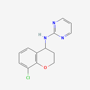 molecular formula C13H12ClN3O B7530822 N-(8-chloro-3,4-dihydro-2H-chromen-4-yl)pyrimidin-2-amine 