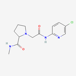 molecular formula C13H17ClN4O2 B7530858 1-[2-[(5-chloropyridin-2-yl)amino]-2-oxoethyl]-N-methylpyrrolidine-2-carboxamide 