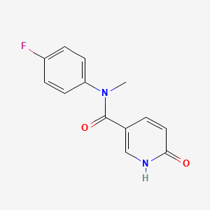 molecular formula C13H11FN2O2 B7530859 N-(4-fluorophenyl)-N-methyl-6-oxo-1H-pyridine-3-carboxamide 
