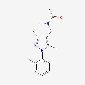 molecular formula C16H21N3O B7530862 N-[[3,5-dimethyl-1-(2-methylphenyl)pyrazol-4-yl]methyl]-N-methylacetamide 
