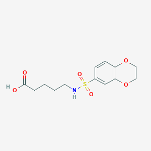 molecular formula C13H17NO6S B7530865 5-(2,3-Dihydro-1,4-benzodioxin-6-ylsulfonylamino)pentanoic acid 