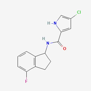 4-chloro-N-(4-fluoro-2,3-dihydro-1H-inden-1-yl)-1H-pyrrole-2-carboxamide