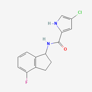 molecular formula C14H12ClFN2O B7530868 4-chloro-N-(4-fluoro-2,3-dihydro-1H-inden-1-yl)-1H-pyrrole-2-carboxamide 