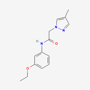 molecular formula C14H17N3O2 B7530877 N-(3-ethoxyphenyl)-2-(4-methylpyrazol-1-yl)acetamide 