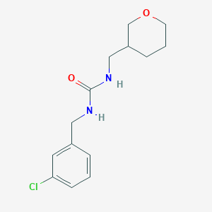 molecular formula C14H19ClN2O2 B7530926 1-[(3-Chlorophenyl)methyl]-3-(oxan-3-ylmethyl)urea 