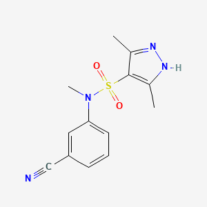 N-(3-cyanophenyl)-N,3,5-trimethyl-1H-pyrazole-4-sulfonamide