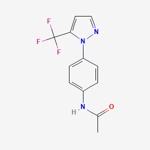 molecular formula C12H10F3N3O B7530934 N-[4-[5-(trifluoromethyl)pyrazol-1-yl]phenyl]acetamide 