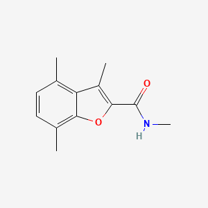 molecular formula C13H15NO2 B7530955 N,3,4,7-tetramethyl-1-benzofuran-2-carboxamide 