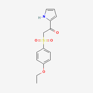 molecular formula C14H15NO4S B7530981 2-(4-ethoxyphenyl)sulfonyl-1-(1H-pyrrol-2-yl)ethanone 