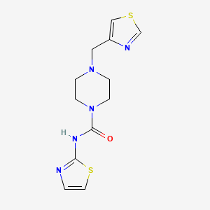 molecular formula C12H15N5OS2 B7530984 N-(1,3-thiazol-2-yl)-4-(1,3-thiazol-4-ylmethyl)piperazine-1-carboxamide 